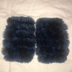 Rabbit fur arm warmers